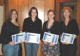 PhotoID:6047, L-R are awards participants Zara-Lee Bellette, Jodie Olive, Kirralee Stanton and Alison Gaudron