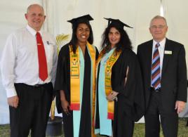 PhotoID:12280, Sherry-Kaye Savage (second from right) celebrating graduation from a Human Movements degree. She's now studying to become a physiotherapist