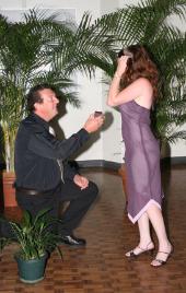 PhotoID:5045, On bended knee Wayne proposed to the love of his life Kelly.