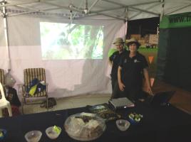 PhotoID:13007, On Safari at the 'Africa' Tent - Rayleen Graves (Left) and Gai Sypher, Operations and Project Manager, Emerald (Right).