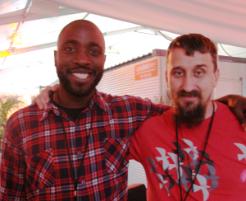 PhotoID:11205, CQUniversity's Ben Kele meets Bloc Party vocalist Kele Okereke