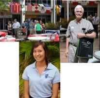 PhotoID:8816, The 'exchange fair' was in full swing in the commercial centre courtyard, with involvement from Dr Alan Gold from Canada's University of Windsor and Swedish student Sanna Nilsson - Halmstad University.