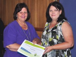 PhotoID:11538, Benita Pintus (right) receives her STEPS completion certificate from Gladstone Region Mayor Gail Sellers. Thanks to Stephen Mills Photographer