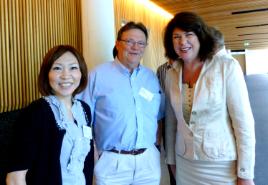 PhotoID:13735, Nozomi Saito (Uni of Queensland), Steve Noakes (CQUniversity) and Prof Pauline Sheldon (Uni of Hawaii) at the recent symposium