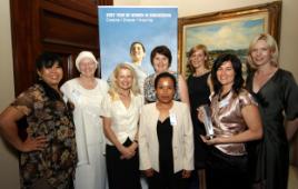 PhotoID:5251, Professor Taylor joins Engineers Australia's incoming President Ms Julie Hammer (third from left) and other inspiring women engineers at this year's Engineers Australia's Queensland Division AGM and Dinner at The Conrad Treasury Hotel in Brisbane. 