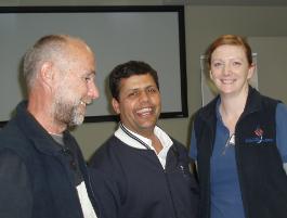 PhotoID:6290, L-R: Lance Pendergast CQUniversity, Surya Bhattarai CQUniversity, Sarah Leonardi NPSI.