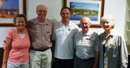 PhotoID:13785, U3A members Mary Semple, Chris Tollner, Simon Thomas (CQUniversity Gym Instructor), Bryan Weaver and Shirley Hopkins. 