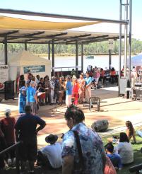 PhotoID:12245, Crowds enjoy the multicultural choir. Picture by Petra Barnbaum