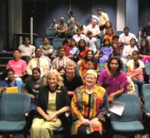 PhotoID:5131, Language supporters including (front 2 rows from left) Cr Rose Swadling, Dr Susan Yates, Professor Angela Delves and Rema Dhanasekar