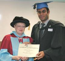 PhotoID:5793, Deputy Vice-Chancellor Angela Delves congratulates Jehan