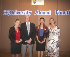 PhotoID:12207, Guest speaker Dr Samrejvanich with L-R Susan Loomes, Dr Clive Graham and Assoc Prof Alison Owens