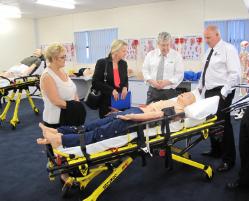 PhotoID:13257, Professor Brian Maguire from Paramedic Science shows off the latest manikin technology for the visitors