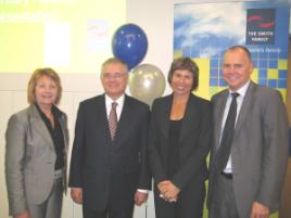 PhotoID:6822, The Smith Family CEO Elaine Henry, Chancellor Rennie Fritschy, Director of Development and Graduate Relations, Suzi Blair and Damian Foley- Qld General Manager, The Smith Family