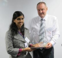 PhotoID:10558, Dr Mary Tom from Brisbane is congratulated by Professor Ken Hawkins