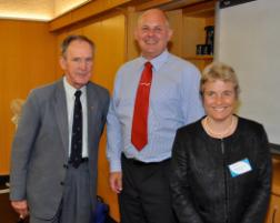 PhotoID:9666, SwaterWater Chair Joe Baker with CQUni's Vice-Chancellor Professor Scott Bowman and Griiffith University Professor Sue Berners-Price.