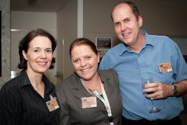 PhotoID:11446, Left to Right Head of Program, Professional Communication, Kate Ames, CQUniversity student and Telstra employee Sandra Mobbs and Sandra's husband Trevor