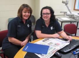 PhotoID:9813, Nepal-bound students Silvia Darro (left) and Emma McMahon discuss fundraising they have been coordinating with Jessie-Mae Harvey and Meighan Walker. The quartet have gained support from QCWA, Red Cross, St Vincent de Paul and Rotary so far. They are excited and believe the trip will be a boon for their life experience