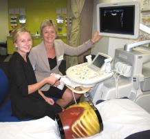 PhotoID:14596, L-R Sonography student Lauren George and lecturer Heidi Croxon