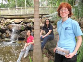 PhotoID:12987, Keen to promote submissions for 'Idiom 23' magazine are L-R Arts student Shay Ledingham, Humanities and Communication lecturer Dr Lynda Hawryluk and Arts student Caitlin Delaney