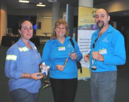 PhotoID:11674, L-R CEM postgrad Amie Anastasi with Pamela McDonald and Karl French from Conservation Volunteers