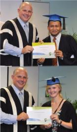 PhotoID:9778, Professor Bowman congratulates Nugi and Jorunn