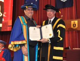 PhotoID:13200, Dr Vincent Ross Skinner with Deputy Chancellor Charles Ware