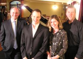 PhotoID:5039, Dr Purcell, Jasper Wood, Janine Hanrahan and Brad Blackham after the concert