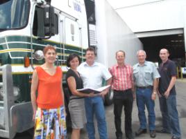 PhotoID:10066, Discussing the report which featured on ABC TV are L-R Rocky's Own Founding Director Marcia Eaglesham, Dr Susan Kinnear, CEO Bryan Smith, Professor John Rolfe, CFO John Bryant and researcher Adam Rose