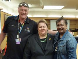 PhotoID:13177, Seminar participants L-R Kevin McNulty, Prof Fredericks and Danessa Willie-White