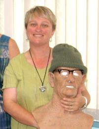 PhotoID:7535, Dr Kerry Reid-Searl with her teaching assistant 'Cyril Smith'