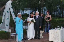 PhotoID:12174, Nulloo Yumbah Coordinator Cheri Yavu-Kama-Harathunian officiating at Debra and Michael Bradley's wedding.