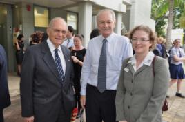 PhotoID:10826, L-R The Hon Alan Demack AO, Andrew Palmer from Rees R & Sydney Jones Lawyers and Dr Kristy Richardson  from CQUniversity