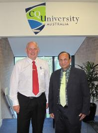 PhotoID:11717, Visitor Professor M. M. Salunkhe with CQUni's Professor Scott Bowman