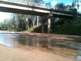PhotoID:14829, The Isaac River pictured beside the Peak Downs Highway