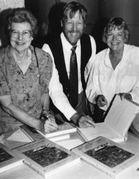 PhotoID:4251, Dr Lorna McDonald, the late Professor David Myers and Dr Liz Huf at the launch of Sin, Sweat and Sorrow back in 1993.