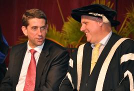 PhotoID:10528, Education Minister Cameron Dick with Vice-Chancellor Professor Scott Bowman during graduation