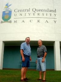 PhotoID:5317, Frank Armstrong, lecturer in STEPS (left) congratulates George Newton for being accepted into  university after successfully completing the STEPS program.