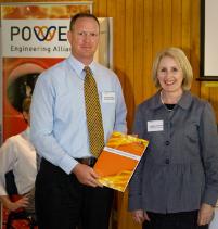 PhotoID:6510, Roland Jarrett receives his bursary from JCU Vice-Chancellor Professor Sandra Harding during a ceremony in Townsville