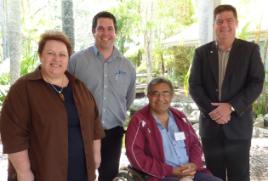 PhotoID:13445, L-R Prof Bronwyn Fredericks, Brendan Bishop, Greg Sutherland and Prof Pierre Viljoen