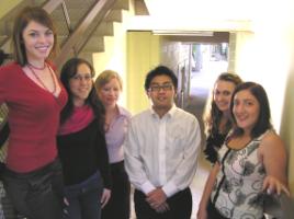 PhotoID:4541, With Takahiro Yokoyama (centre) are, from left, Tegan Jackson, Ellen Ronalds, Elizabeth Evans, Jemima Jefferis and Amber Plahn