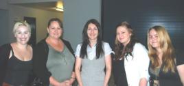 PhotoID:11569, Bundaberg's Dr Linda DeGeorge Walker (middle) with prospective Psychology students