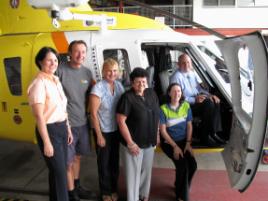 PhotoID:8756, CQUniversity's Workplace Giving Program Steering Committee roured the RACQ Capricorn Helicopter Service recently.