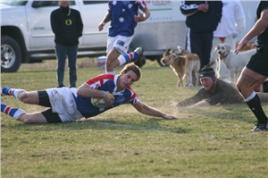 PhotoID:5668, CQU graduate Murray Brookes scores for The Barbarians - Photo courtesy James Nason from Queensland Country Life