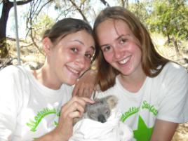 PhotoID:6534, Melanie Laforet (left) and Melusine Herschtal on St Bees Island