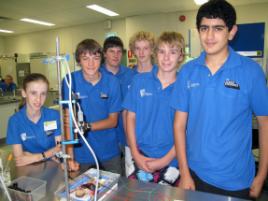 PhotoID:8249, Front (l-r): Elizabeth Cuff (Gladstone), Alexander Chapman (Tannum), Jared Simper (Chanel College), Naysan Abood (Chanel College) and Back (l-r)  Isaac Ashford (Tannum) and Rhys Sharry (Tannum).