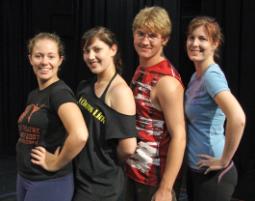 PhotoID:3925, CQU's Julia Thorton, Meegan Fox, Oliver Skrzypczynski and Tessa Coulter prepare to perform in West Side Story this month