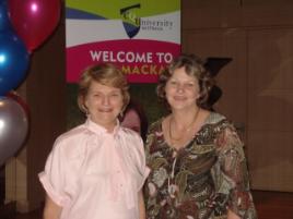 PhotoID:6370, CQUniversity Flex Mentor Janet Surman accepts her award from Mary McLeod, Manager Student Support Centre