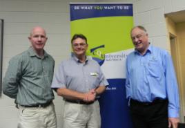 PhotoID:11612, Mackay launch participants included L-R Tourism Whitsundays' Peter O'Reilly, CQUniversity Senior Lecturer in Tourism Steven Noakes and Mackay Tourism and Convention Bureau's David Phillips