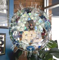 PhotoID:9501, The completed Truncated Icosahedron CD Sculpture. 