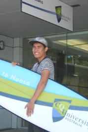 PhotoID:12199, Adrian Jandongon hangs 10 at Noosa Campus